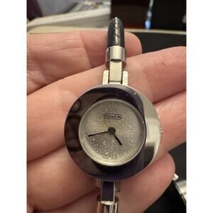 Women's Coach Leather Bangle Watch w/ 5 Interchangeable Bezels